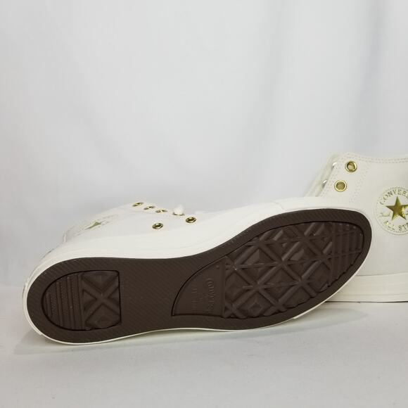 Converse Women's CTAS Charms  Lift Hi Tops Size 9.5 White/Gold A13408C NWT - Picture 8 of 9